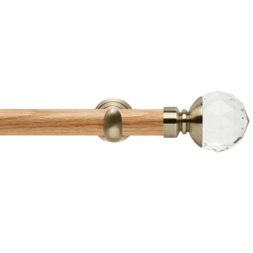 Rolls Neo Premium Clear Faceted Ball 28mm Wooden Eyelet Curtain Pole