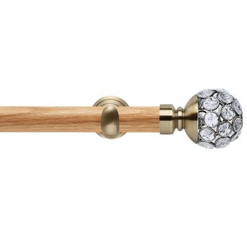 Rolls Neo Style Jewelled Ball Wooden 28mm Eyelet Curtain Poles