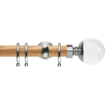 Rolls Neo Premium Clear Ball 28mm Wooden Curtain Pole