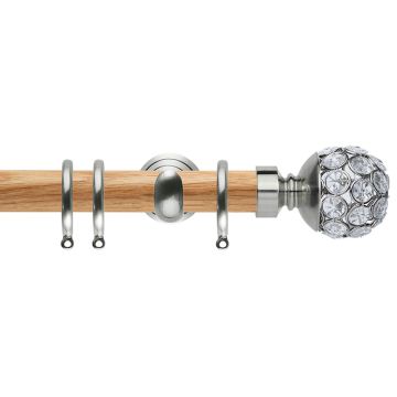 Rolls Neo Style Jewelled Ball 28mm Wooden Curtain Poles