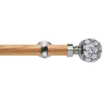 Rolls Neo Style Jewelled Ball Wooden 28mm Eyelet Curtain Poles