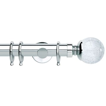 Rolls Neo Style 35mm Cracked Glass Ball Metal Curtain Pole