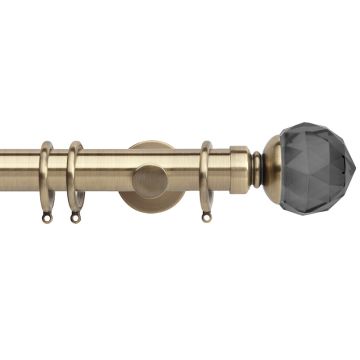Rolls Neo Premium Smoke Grey Faceted Ball Metal 35mm Curtain Pole