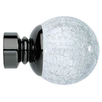 Rolls Neo Cracked Glass Ball 35mm Curtain Pole Finials (Pair)