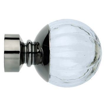 Rolls Neo Style Clear Pumpkin Ball Finials for 28mm Poles (Pair)
