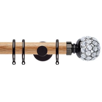 Rolls Neo Style Jewelled Ball 35mm Wooden Curtain Poles