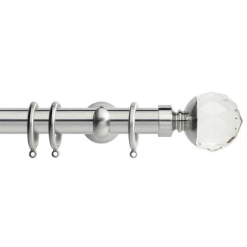 Rolls Neo Premium Clear Faceted Ball 28mm Metal Curtain Poles