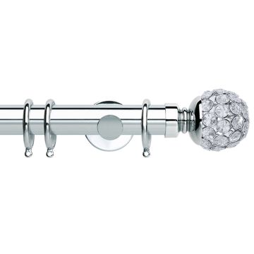 Rolls Neo Style Jewelled Ball 35mm Metal Curtain Poles