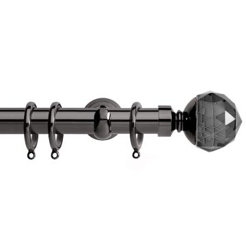 Rolls Neo Premium Smoke Grey Faceted Ball 28mm Curtain Pole