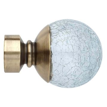 Rolls Neo Style 28mm Cracked Glass Ball Finials (Pair)
