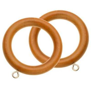 Swish Naturals Wooden Curtain Rings for 35mm Curtain Poles (6 per pack)