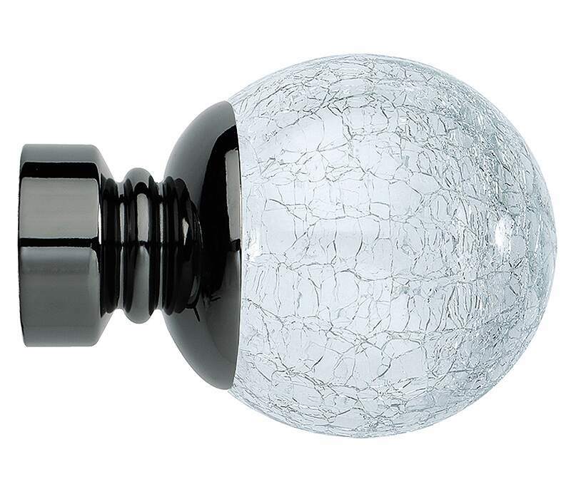 Cracked Glass Ball Rolls Neo 35mm Finials Poles & Blinds