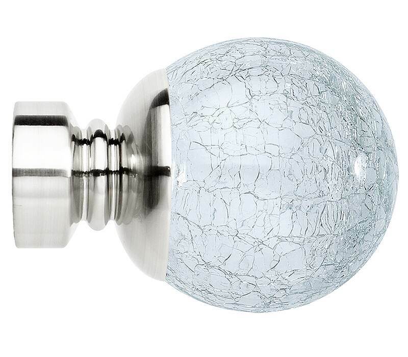 Cracked Glass Ball Rolls Neo 35mm Finials Poles & Blinds