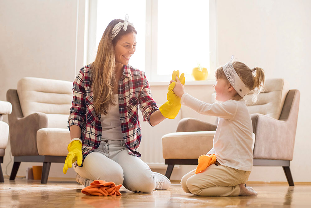 Cleaning a room