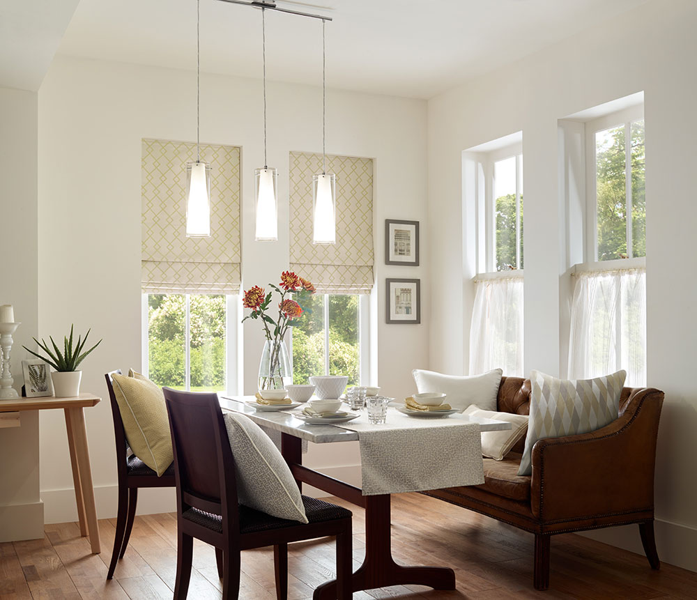 Dining room in soft white colours