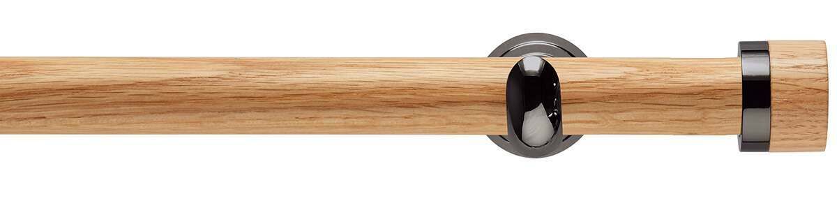 Rolls Neo Oak Stud 28mm Wooden Eyelet Curtain Pole