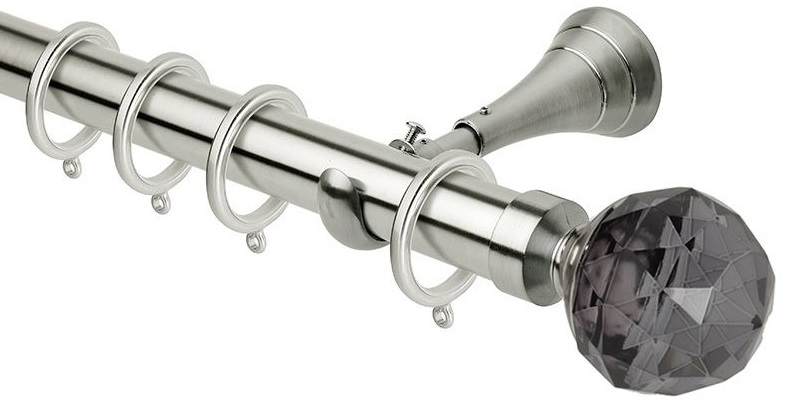 Rolls Neo Premium Smoke Grey Faceted Ball 28mm Curtain Pole