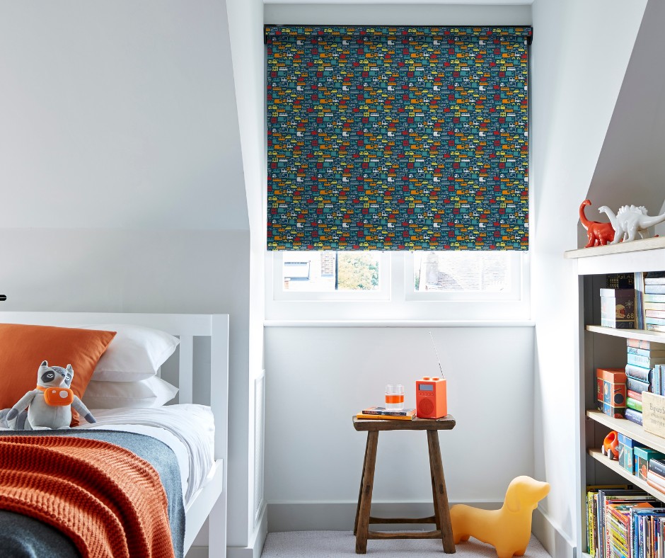 Patterned Blackout Blinds in kids room