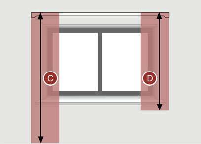 measuring the required length of your pinch pleat curtains fitted on a curtain track