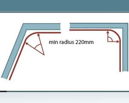 Maximum bend of track for bay windows
