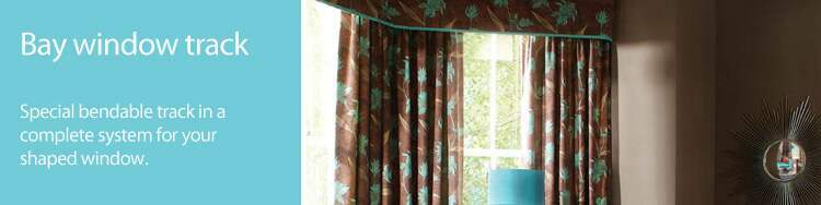 Bay window curtain tracks and rails