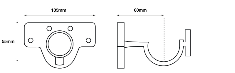 Cameron Fuller 35mm Metal End Bracket Measurements
