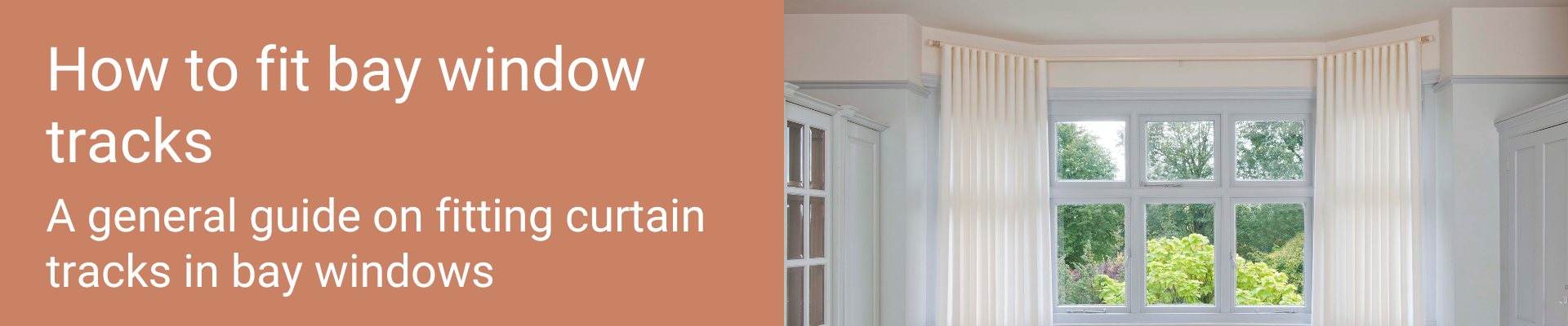 Guides banner for fitting bay window curtain tracks