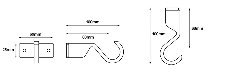 Hallis Hudson Arc Centre Bracket Dimentions