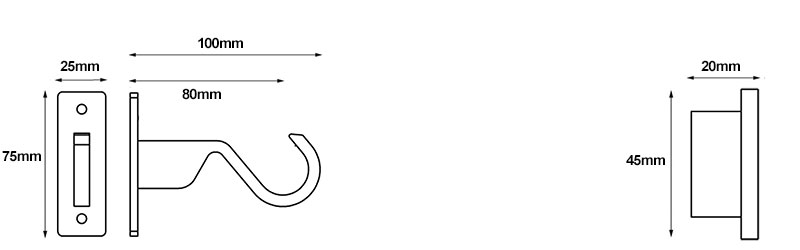 Hallis Hudson Arc Disc Curtain Pole Line Drawings