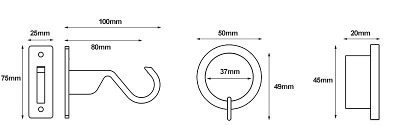 Hallis Hudson Arc Disc 25mm Metal Curtain Poles