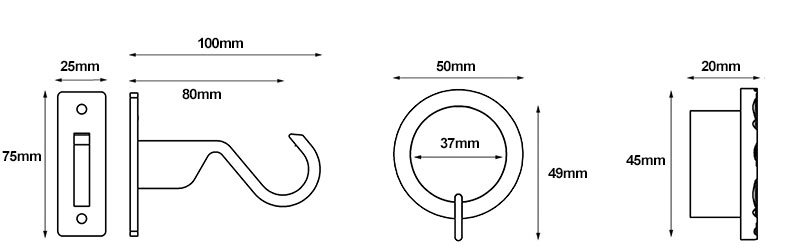 Hallis Hudson Arc Hammered Disc Curtain Pole Measurements