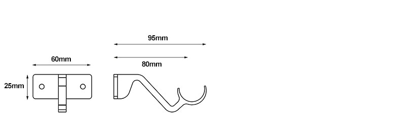Hallis Hudson Acr Wall Fix Passing Bracket Dimentions