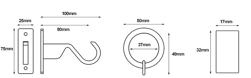 Hallis Hudson Arc Stud Line Drawings