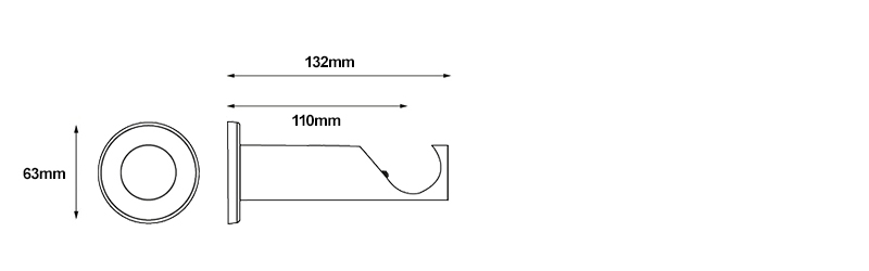 Integra Elements 35mm Round Bracket Line Drawings